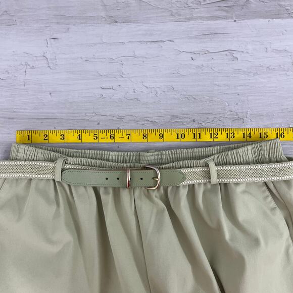 Alfred Dunner Green Elastic High Waist Pull On Belted Straight Leg Trousers 18W - Picture 11 of 13